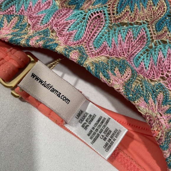 NEW $168 Luli Fama [ Large ] Fiego Divino Criss-Cross Bikini Top +‎ Bottom - Picture 7 of 16